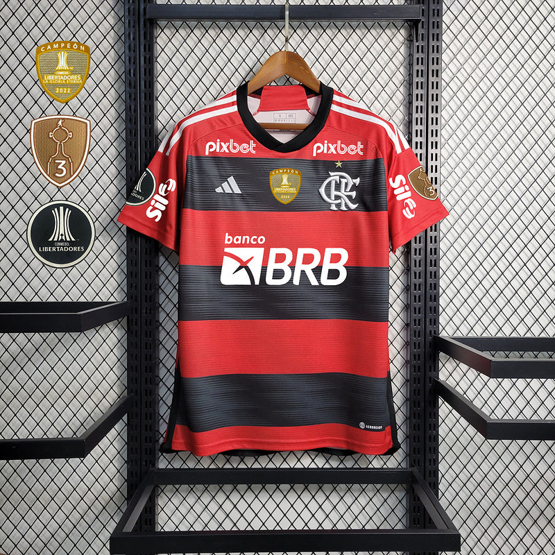 Flamengo 23-24 Home Full patrocínio + patches